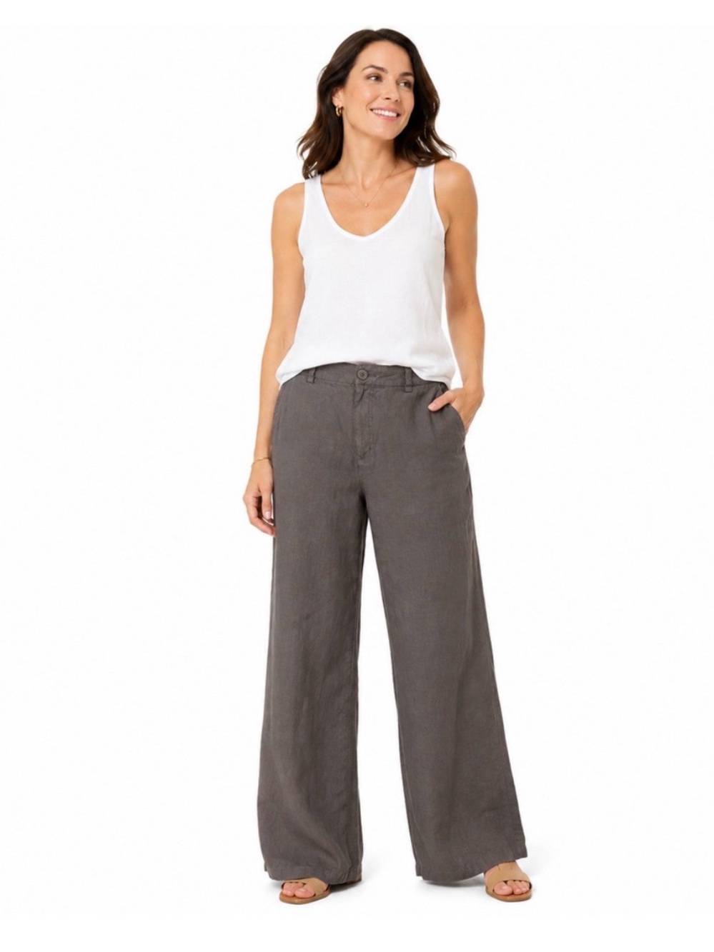 Kut from the Kloth Meg Trouser Wide Leg Dark Gray size 16